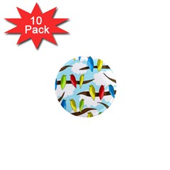 Parrots Flock 1  Mini Magnet (10 Pack)  by Valentinaart