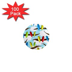 Parrots Flock 1  Mini Magnets (100 Pack)  by Valentinaart