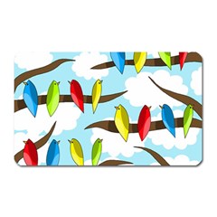 Parrots Flock Magnet (rectangular) by Valentinaart