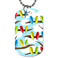 Parrots Flock Dog Tag (one Side) by Valentinaart