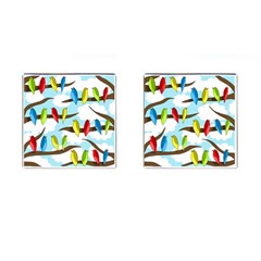 Parrots Flock Cufflinks (square) by Valentinaart