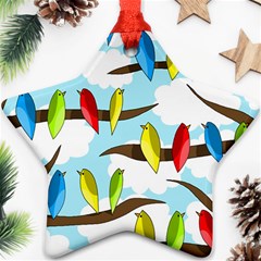 Parrots Flock Star Ornament (two Sides)  by Valentinaart