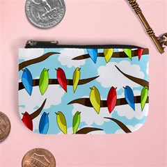 Parrots Flock Mini Coin Purses by Valentinaart