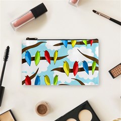 Parrots Flock Cosmetic Bag (small)  by Valentinaart