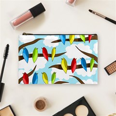 Parrots Flock Cosmetic Bag (medium)  by Valentinaart