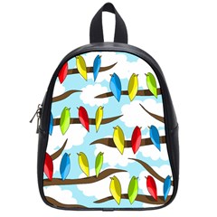 Parrots Flock School Bags (small)  by Valentinaart