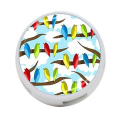 Parrots Flock 4-port Usb Hub (one Side) by Valentinaart