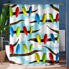 Parrots Flock Shower Curtain 60  X 72  (medium)  by Valentinaart