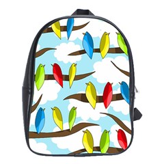 Parrots Flock School Bags (xl)  by Valentinaart