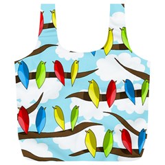 Parrots Flock Full Print Recycle Bags (l)  by Valentinaart