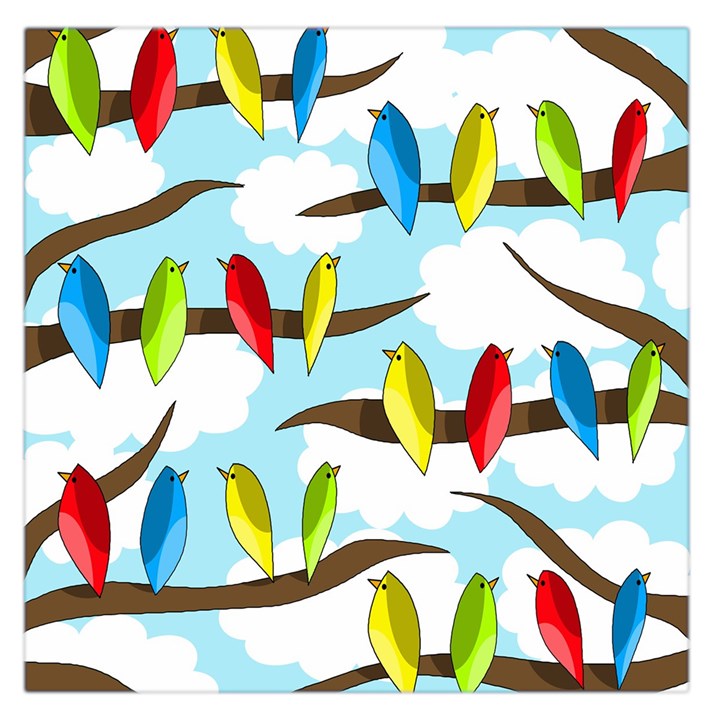 Parrots flock Large Satin Scarf (Square)