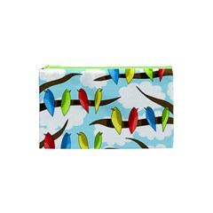 Parrots Flock Cosmetic Bag (xs) by Valentinaart