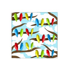 Parrots Flock Satin Bandana Scarf by Valentinaart