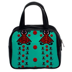 Dancing In Polka Dots Classic Handbags (2 Sides) by pepitasart