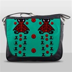 Dancing In Polka Dots Messenger Bags Front