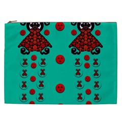 Dancing In Polka Dots Cosmetic Bag (xxl)  by pepitasart