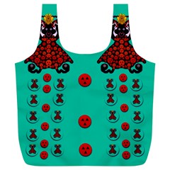 Dancing In Polka Dots Full Print Recycle Bags (l)  by pepitasart