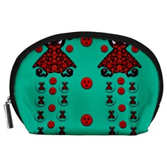 Dancing In Polka Dots Accessory Pouches (large)  by pepitasart