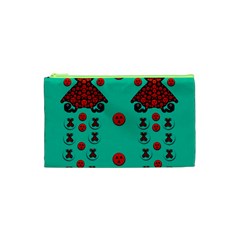 Dancing In Polka Dots Cosmetic Bag (xs) by pepitasart