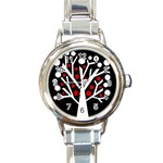 Simply decorative tree Round Italian Charm Watch Front