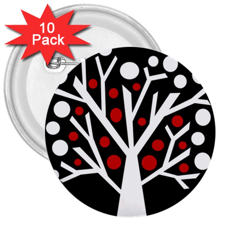 Simply decorative tree 3  Buttons (10 pack) 