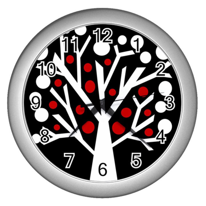 Simply decorative tree Wall Clocks (Silver) 