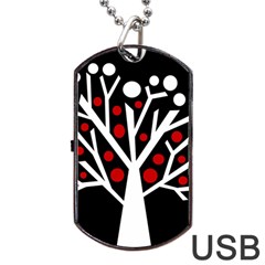 Simply Decorative Tree Dog Tag Usb Flash (two Sides)  by Valentinaart