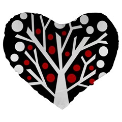 Simply Decorative Tree Large 19  Premium Flano Heart Shape Cushions by Valentinaart