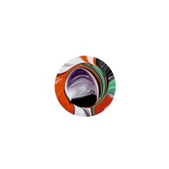 Abstract Orb In Orange, Purple, Green, And Black 1  Mini Buttons