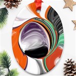 Abstract Orb in Orange, Purple, Green, and Black Ornament (Oval)  Front