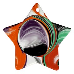 Abstract Orb In Orange, Purple, Green, And Black Ornament (star) 