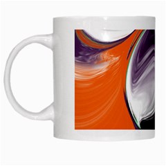 Abstract Orb In Orange, Purple, Green, And Black White Mugs by digitaldivadesigns