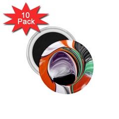 Abstract Orb In Orange, Purple, Green, And Black 1 75  Magnets (10 Pack)  by digitaldivadesigns