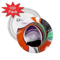 Abstract Orb In Orange, Purple, Green, And Black 2 25  Buttons (100 Pack) 