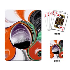 Abstract Orb In Orange, Purple, Green, And Black Playing Card