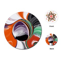 Abstract Orb In Orange, Purple, Green, And Black Playing Cards (round)  by digitaldivadesigns