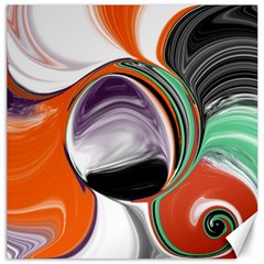 Abstract Orb In Orange, Purple, Green, And Black Canvas 16  X 16  