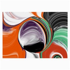 Abstract Orb In Orange, Purple, Green, And Black Large Glasses Cloth (2-side) by digitaldivadesigns