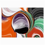 Abstract Orb in Orange, Purple, Green, and Black Large Glasses Cloth (2-Side) Front