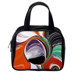 Abstract Orb In Orange, Purple, Green, And Black Classic Handbags (one Side)