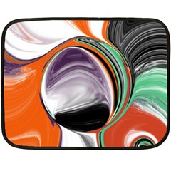 Abstract Orb In Orange, Purple, Green, And Black Fleece Blanket (mini)