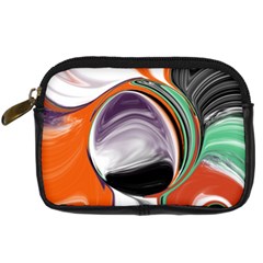 Abstract Orb In Orange, Purple, Green, And Black Digital Camera Cases