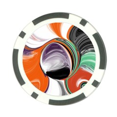 Abstract Orb In Orange, Purple, Green, And Black Poker Chip Card Guards (10 Pack) 