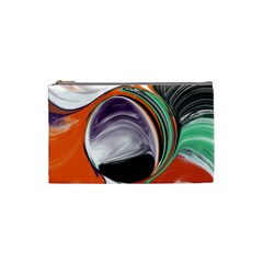 Abstract Orb In Orange, Purple, Green, And Black Cosmetic Bag (small) 