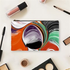 Abstract Orb In Orange, Purple, Green, And Black Cosmetic Bag (medium)  by digitaldivadesigns