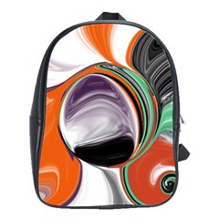 Abstract Orb In Orange, Purple, Green, And Black School Bags(large) 