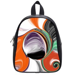 Abstract Orb In Orange, Purple, Green, And Black School Bags (small) 