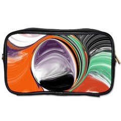 Abstract Orb In Orange, Purple, Green, And Black Toiletries Bags