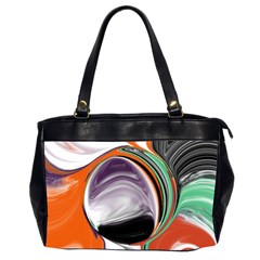 Abstract Orb In Orange, Purple, Green, And Black Office Handbags (2 Sides) 