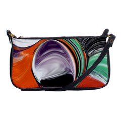 Abstract Orb In Orange, Purple, Green, And Black Shoulder Clutch Bags